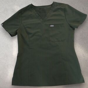 FIGS One Pocket Scrub Top - Moss Green Size Medium